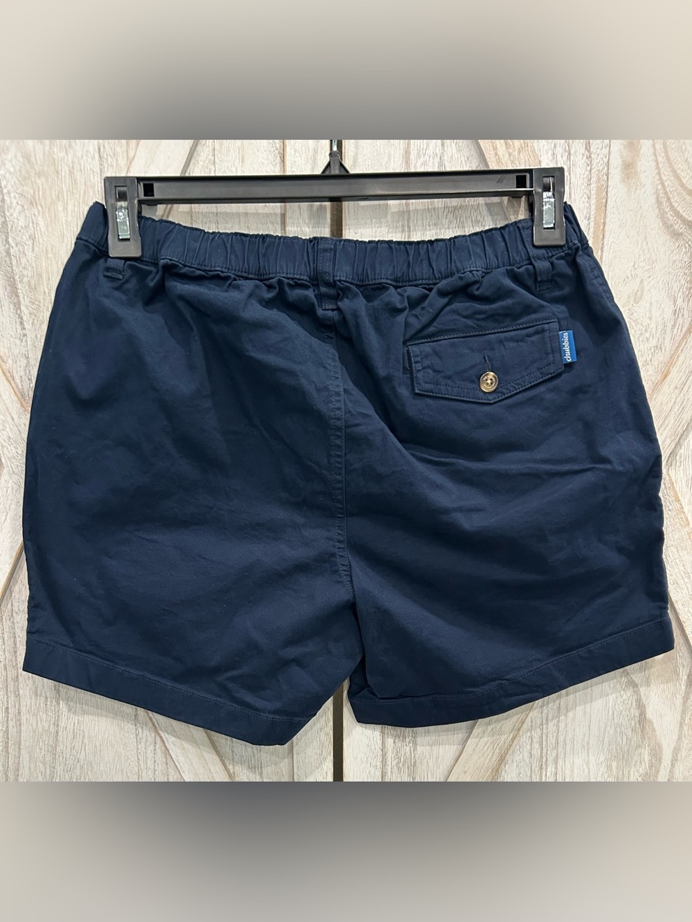 chubbies Navy Flat-Front Men’s Shorts with Elastic Waist - Picture 2 of 9